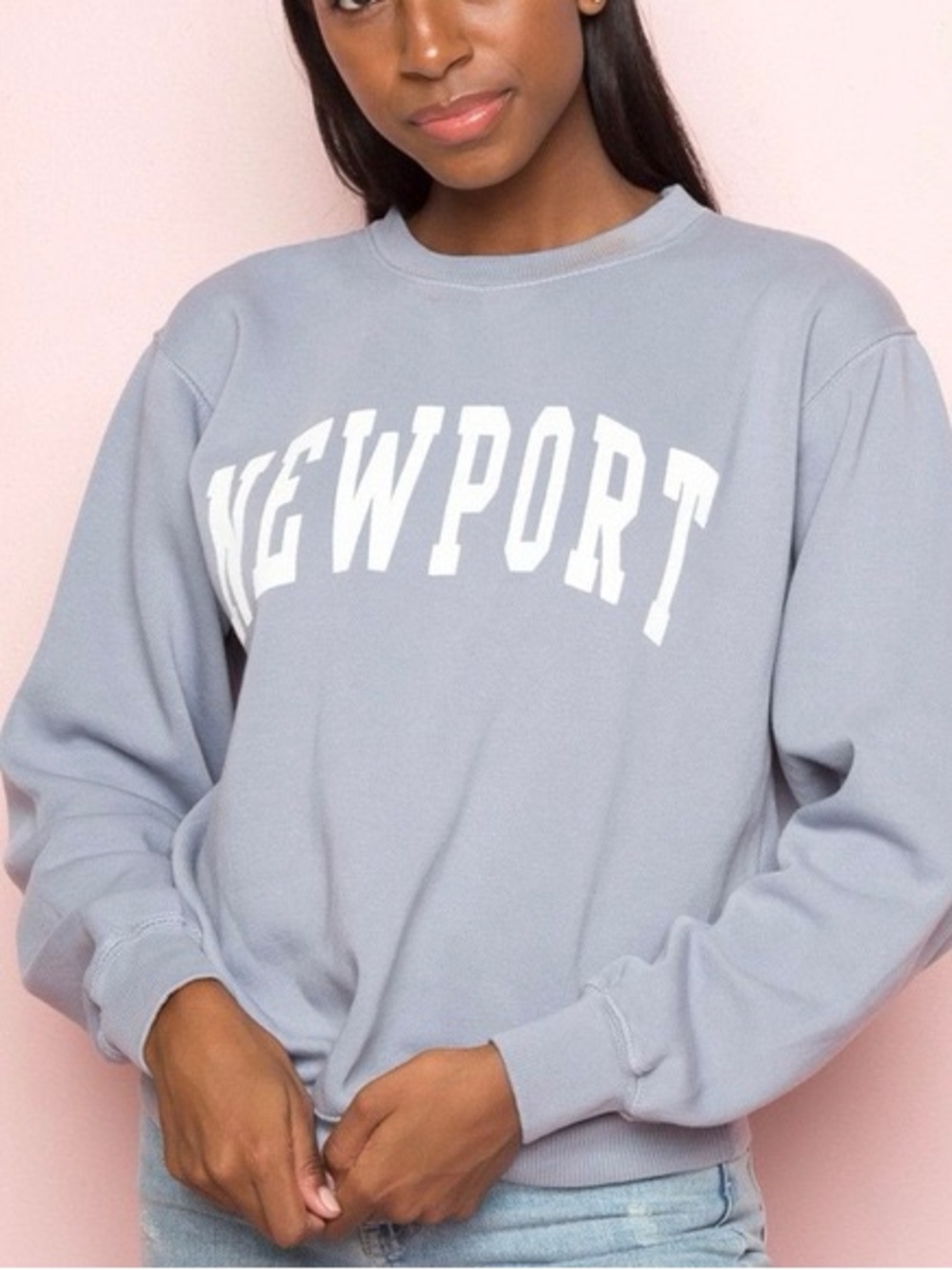 John Galt Brandy Melville Women’s Newport Erica Sweatshirt Pull Over Blue Gray S